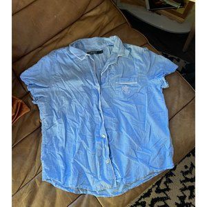 5/$20 💥 Ralph lauren blue white checkered sleep shirt button up